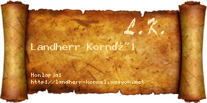 Landherr Kornél névjegykártya