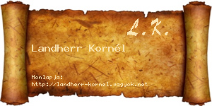 Landherr Kornél névjegykártya