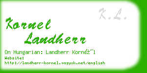 kornel landherr business card